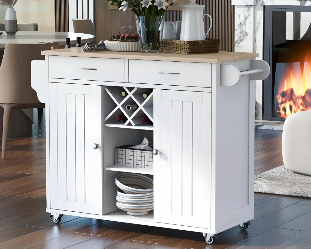narrow kitchen island with storage